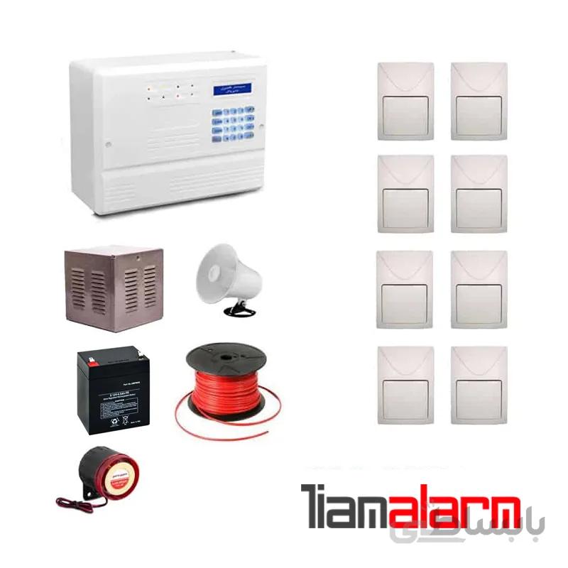 پکیج دزدگیر اماکن با سیم مدل فایروال سیم کارتی و تلفنی F10F8