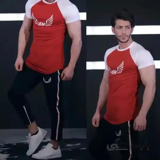 ست مردانه کد 187 تیشرت آستین کوتاه و شلوار اسلش ا Men's set code 187 T-shirt, short sleeves and slash pants