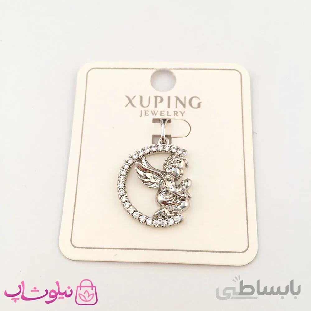پلاک زنانه ژوپینگ طرح کودک فرشته نقره ای کد 2715