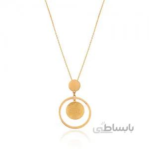 گردنبند طلا زنانه طرح دایره چکشی کد LN802