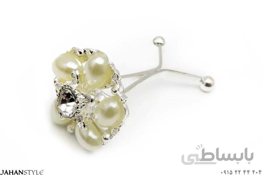 گیره روسری مرواریدی