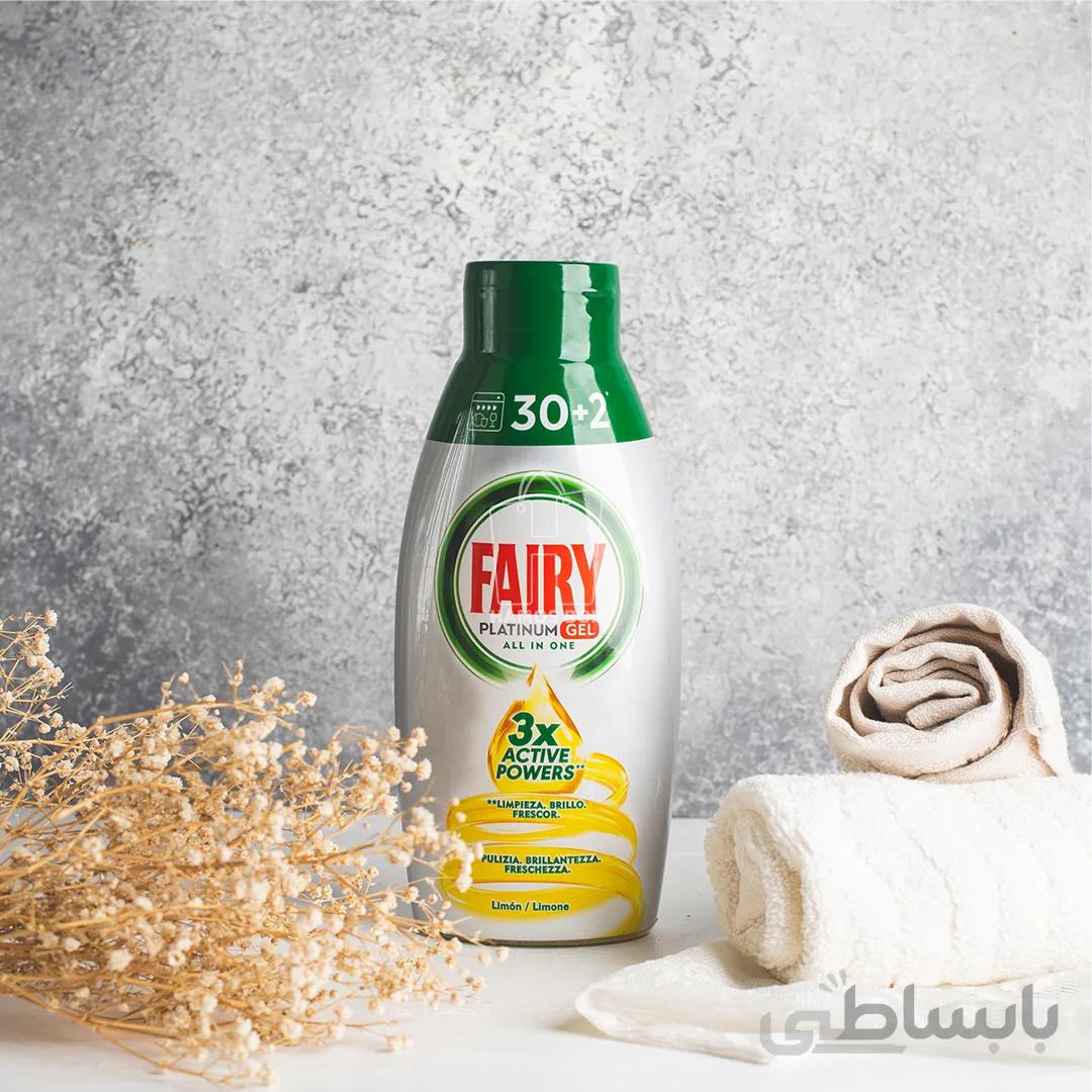ژل ماشین ظرفشویی فیری پاتینیومی رایحه لیمو 650 میلی لیتر