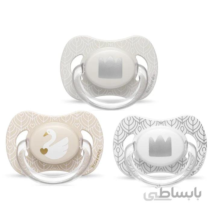 پستانک 18-6 ماه طرح تاج و قو سواوینکس (سر کج)