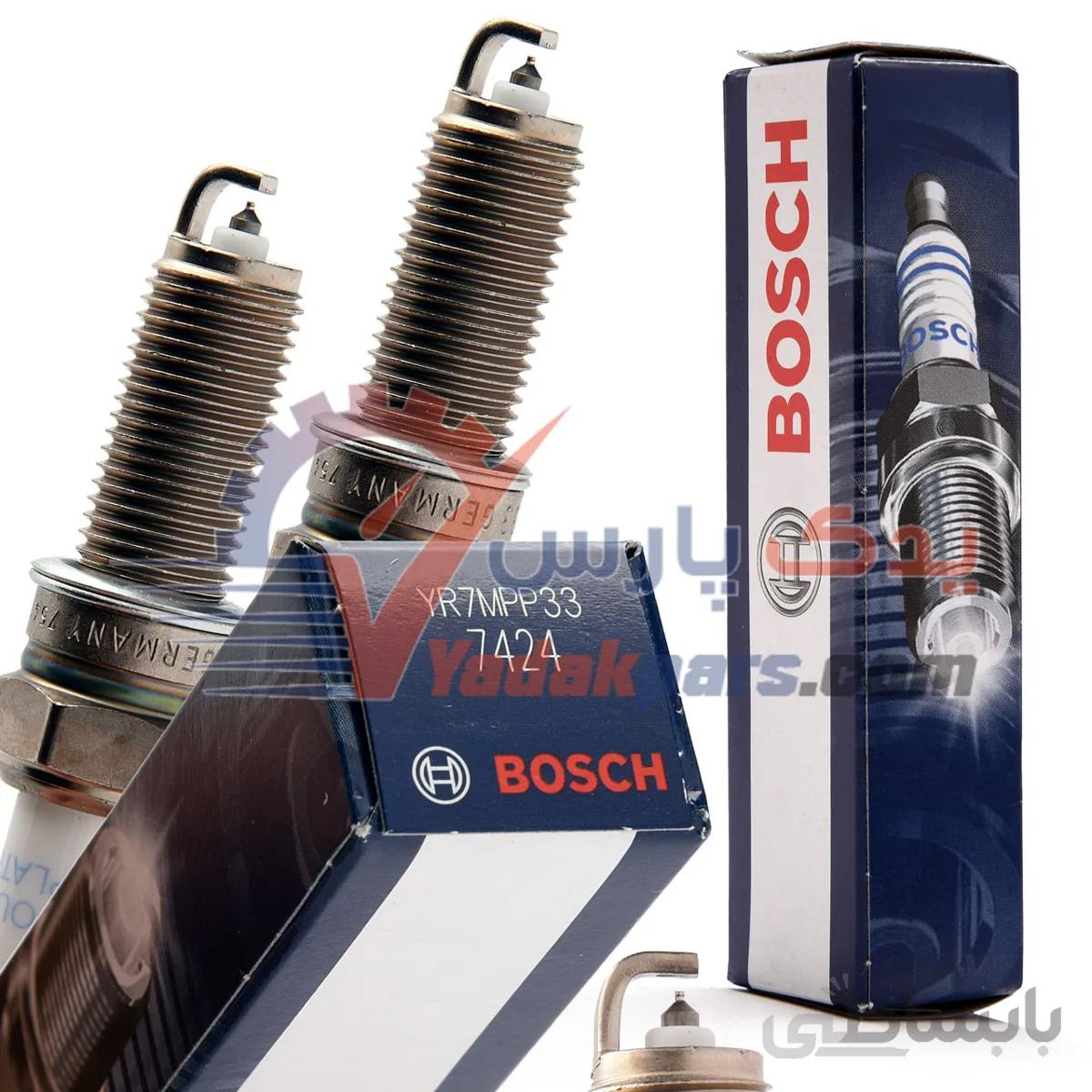 شمع پلاتینیوم پایه بلند BENZ بوش آلمان BOSCH ا BOSCH Spark Plug YR7MPP33 7424 Double Platinum
