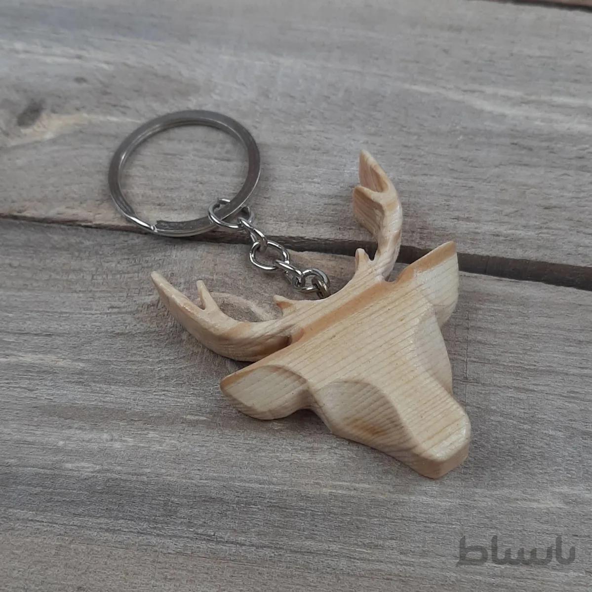 جاکلیدی چوبی طرح گوزن