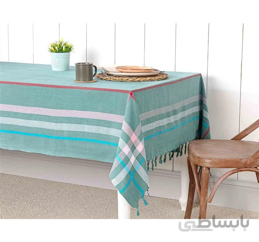 رومیزی مدل Brigitte Mint Yesili سایز 240×150 سانتی متر مادام کوکو