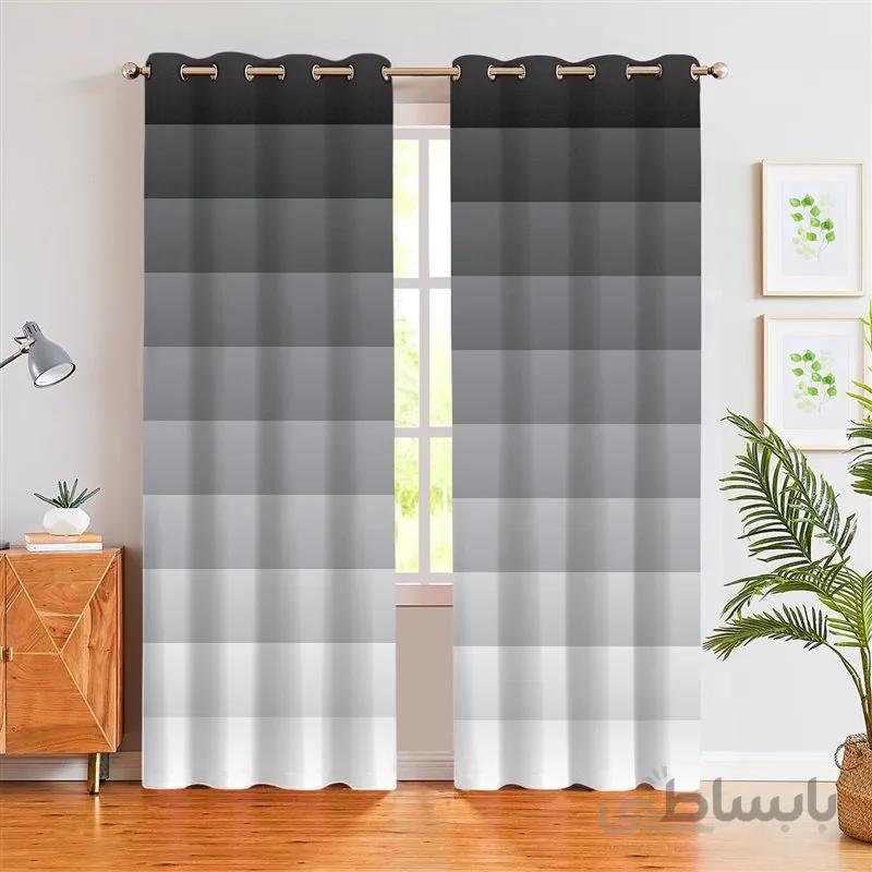 پرده پانچی کد sport-01 طرح مشبک طوسی مشکی اسپرت
