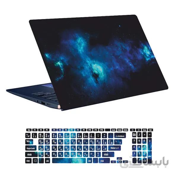 اسکین لپ تاپ طرح Space کد ۴۹ به همراه استیکر کیبورد