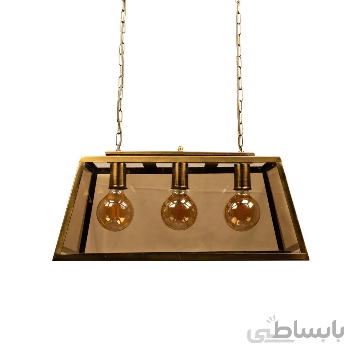 لوستر مدرن مستطیل سه شعله