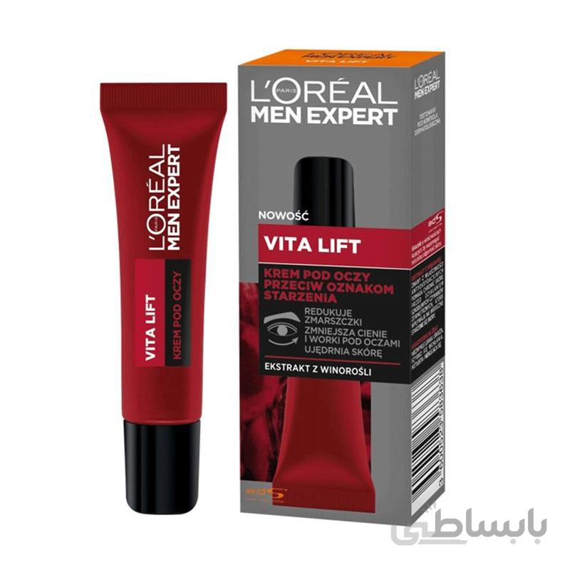 کرم دور چشم مردانه ضد چروک ویتالیفت لورال L`Oreal Men Expert Vitalift Anti-aging eye cream 15ml