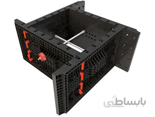 قالب ستون مستطیل سه متری کامل همراه اتصالات بتن بسپار (50 سانتی‌متر)