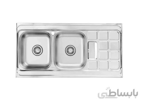 سینک ظرفشویی روکار بیمکث ا Akhavan Double Bowl Sink BS510