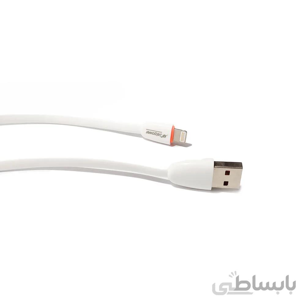 کابل لایتنینگ جت پاور مدل Jetpower Cotton Orange Connector JP-003i طول 1متر