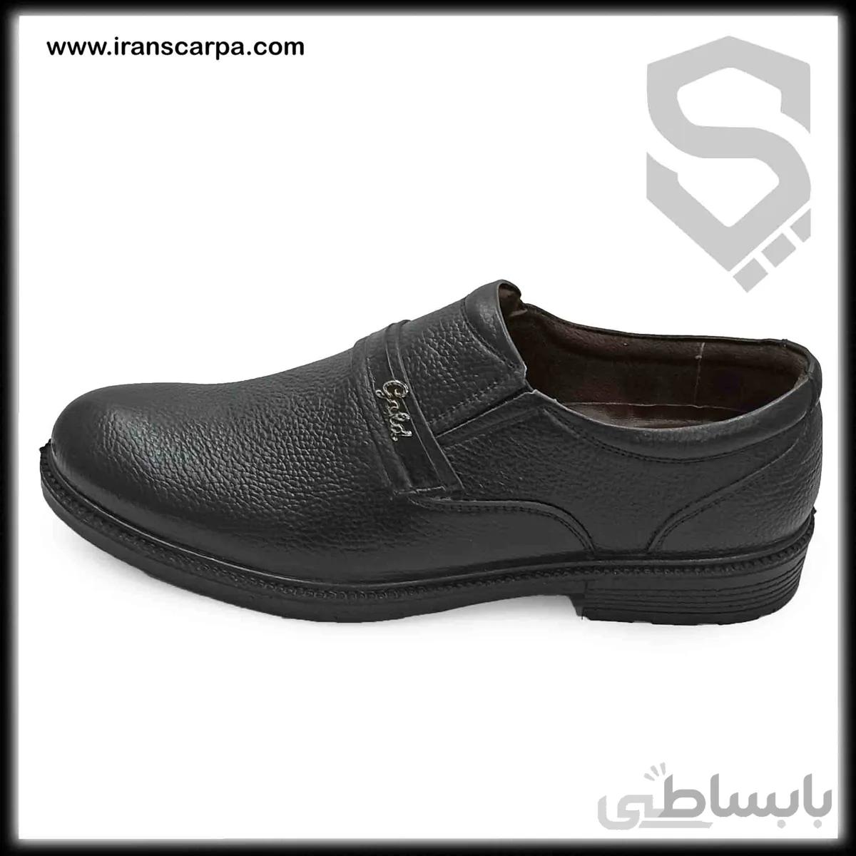 کفش چرم بی بند بزرگپا مدل زاپو