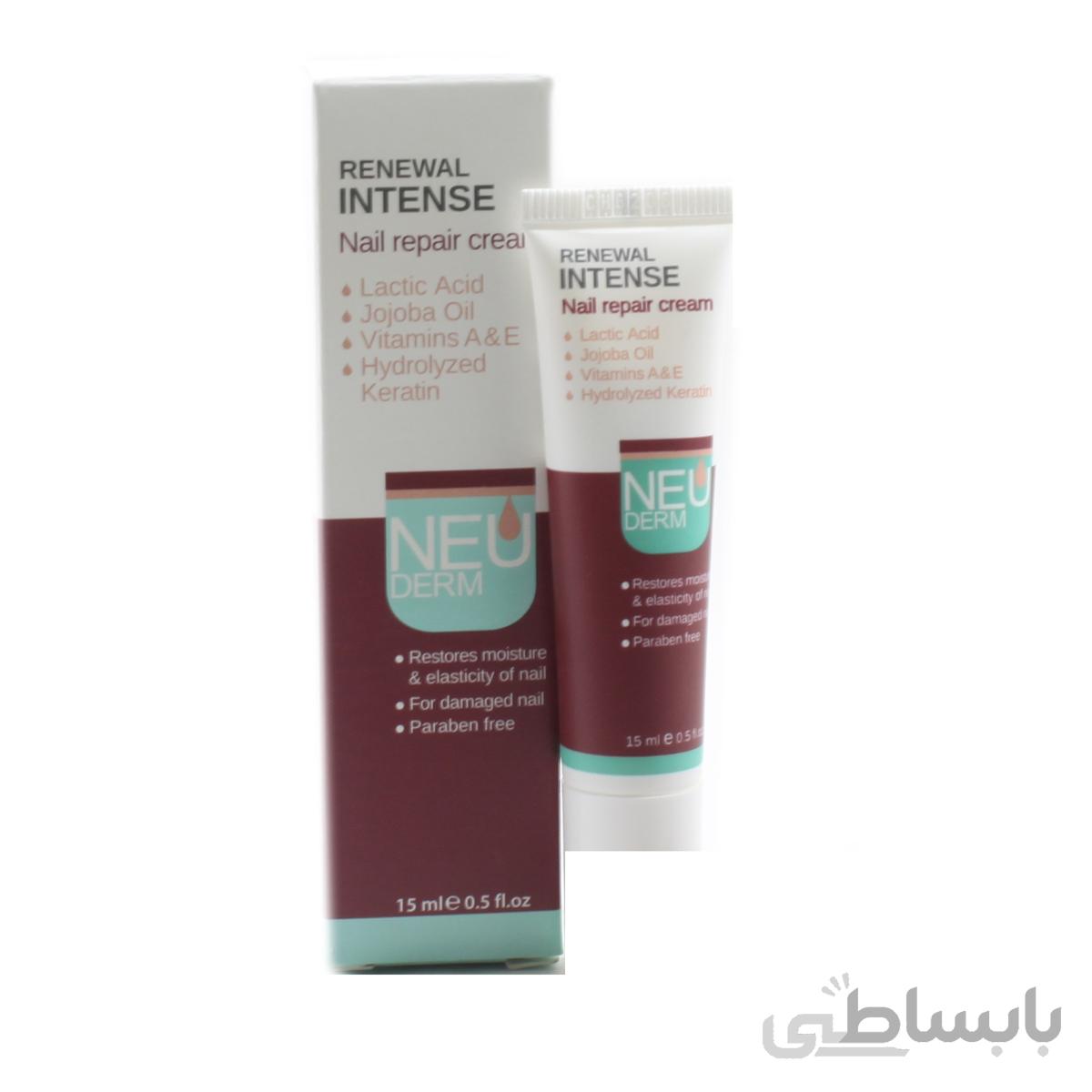 کرم ناخن نئودرم مدل Renewal Intense حجم 15 میل ا Neuderm Renewal Intense Nail Repair Cream 15ml