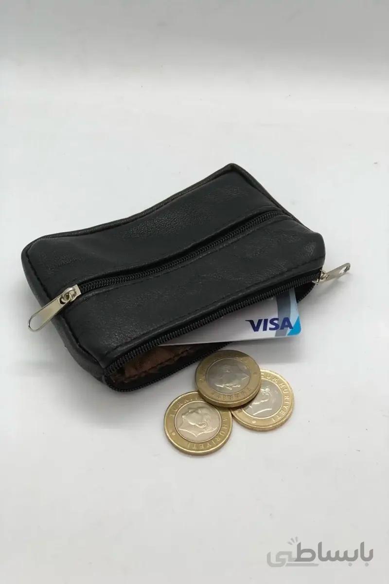 MENİSE سکه چرم اصل Unisex Black