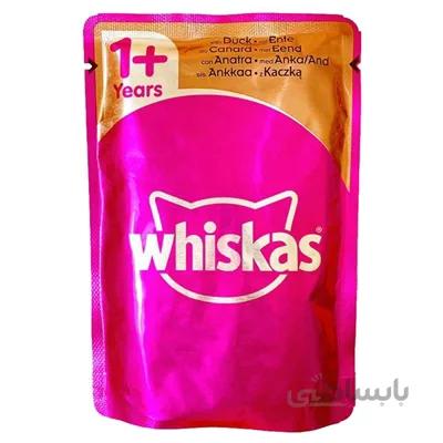 پوچ Whiskas مخصوص گربه بالغ تهیه شده از گوشت اردک در ژله - 100 گرم