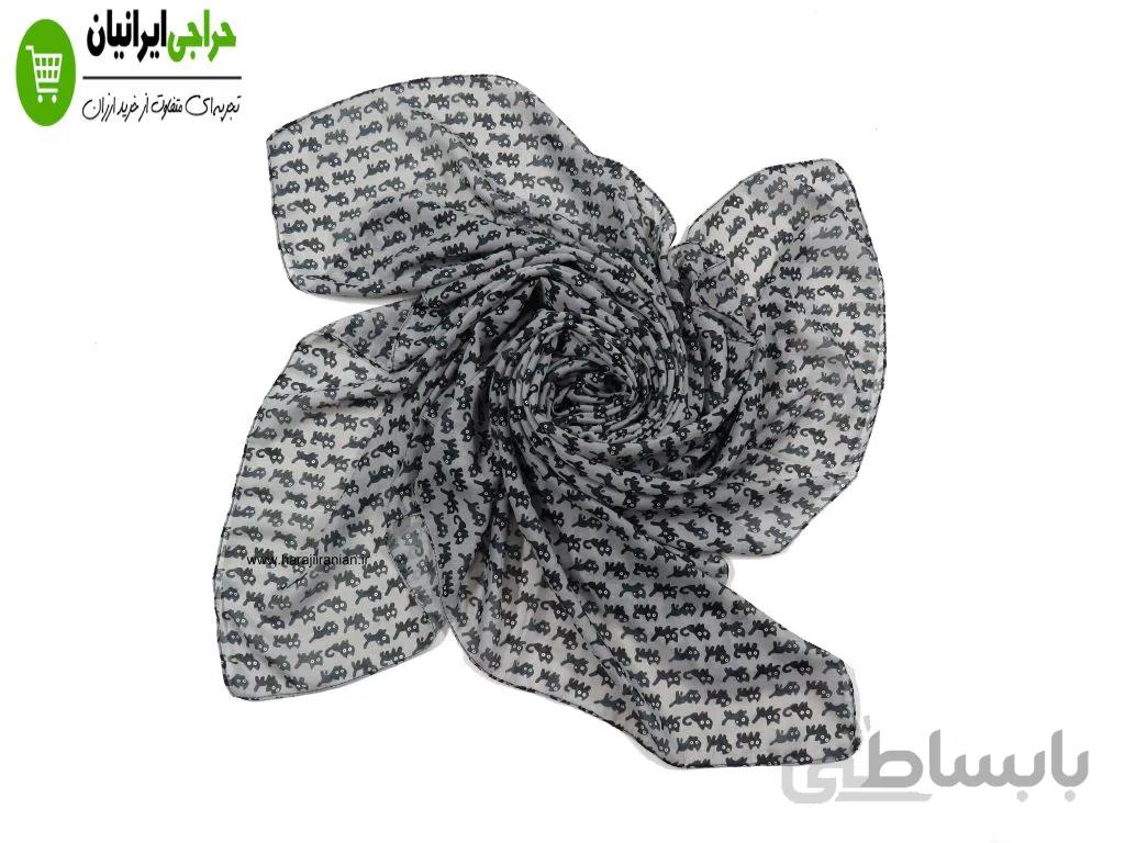 روسری حریر طرح cat کد 123