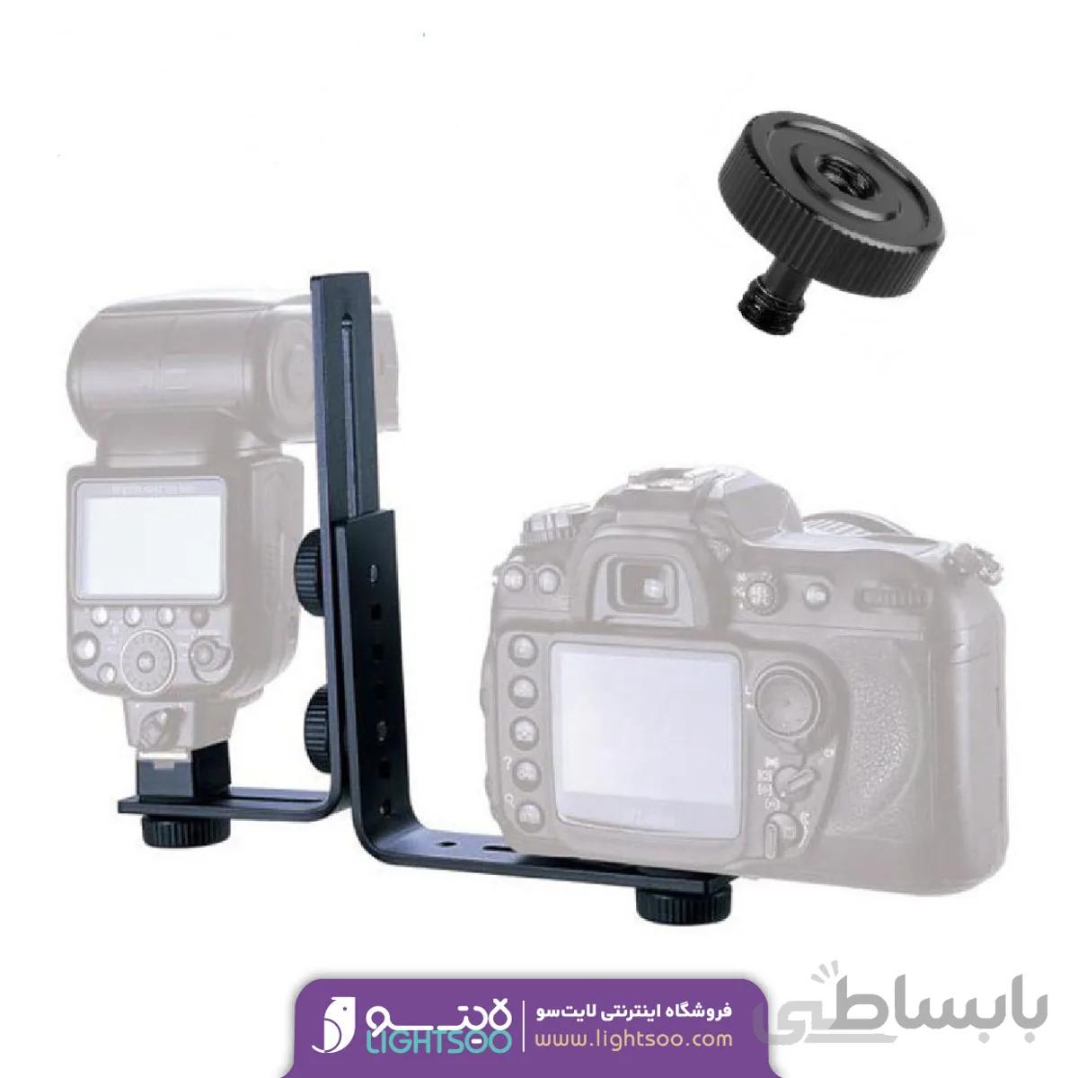 پیچ دوربین دو سر مشکی نر و ماده ۱/۴ مناسب برای براکت ،فلاش دوربین،(براکت L-type)