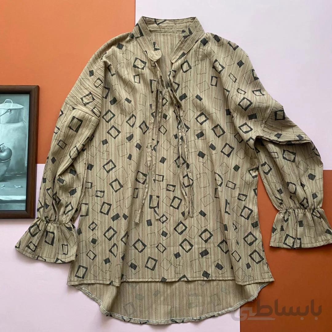 شومیز بهاره طرحدار کرم ا 1206807