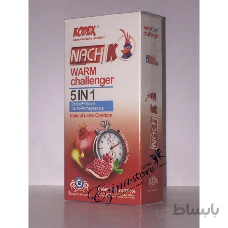 کاندوم گرم حلقوی خاردار وتاخیری وتنگ کننده Warm Challanger 5in1 – هفت قلم کالا