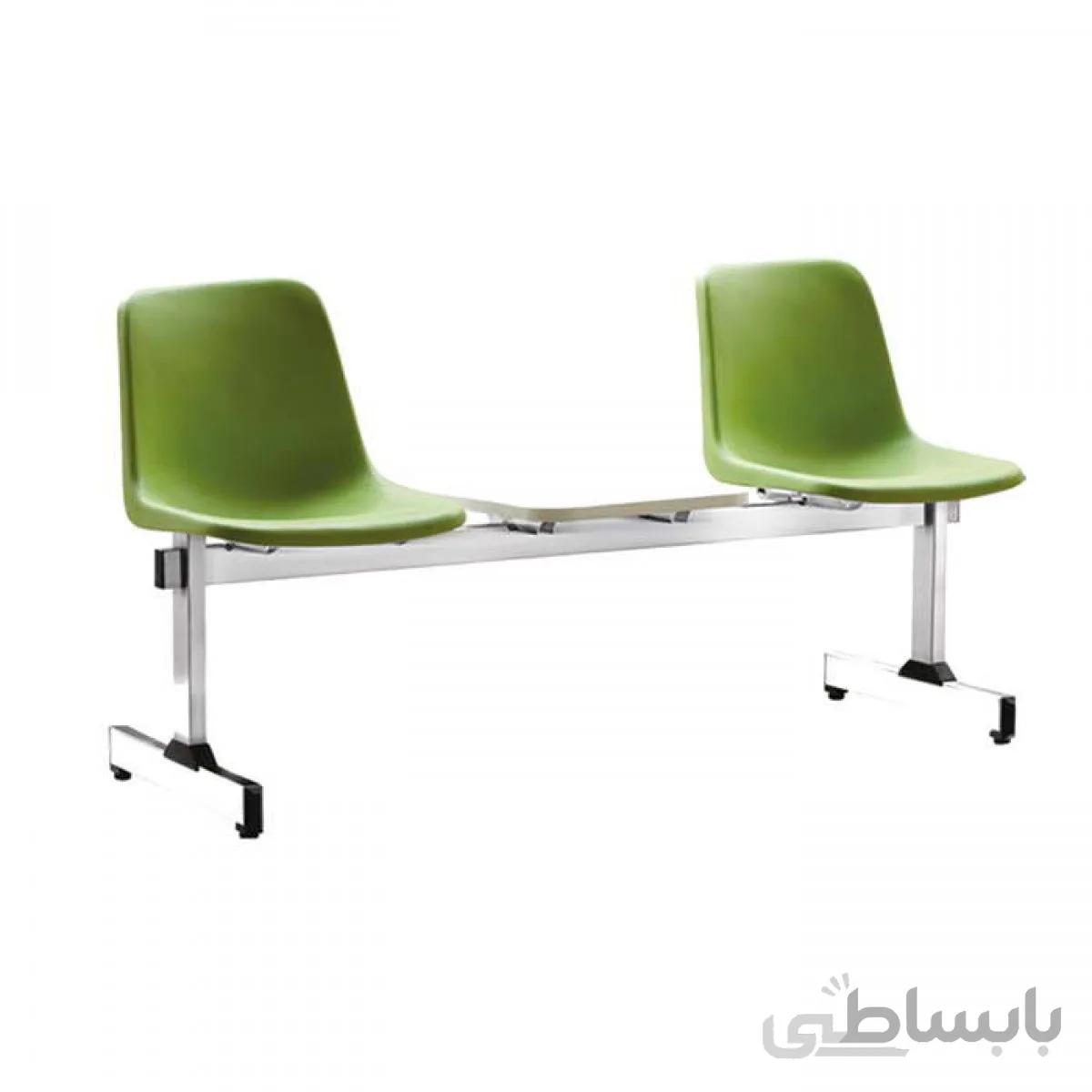 ‌صندلی انتظار دو نفره وسط میزدار فایبرپلاست صنایع نظری