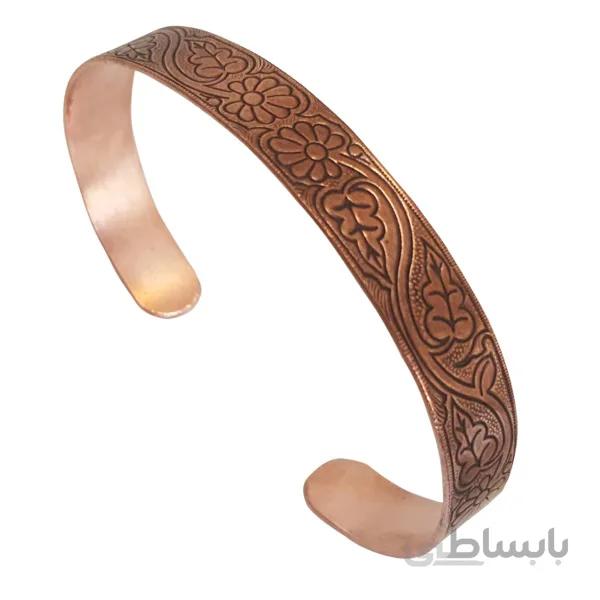 دستبند مسی زنانه گل باریک کد JW40