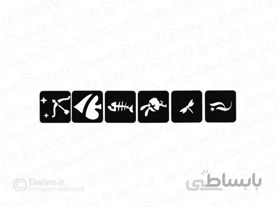 شابلون حنا طرح خال پیک خرگوش تیرکمان 20019