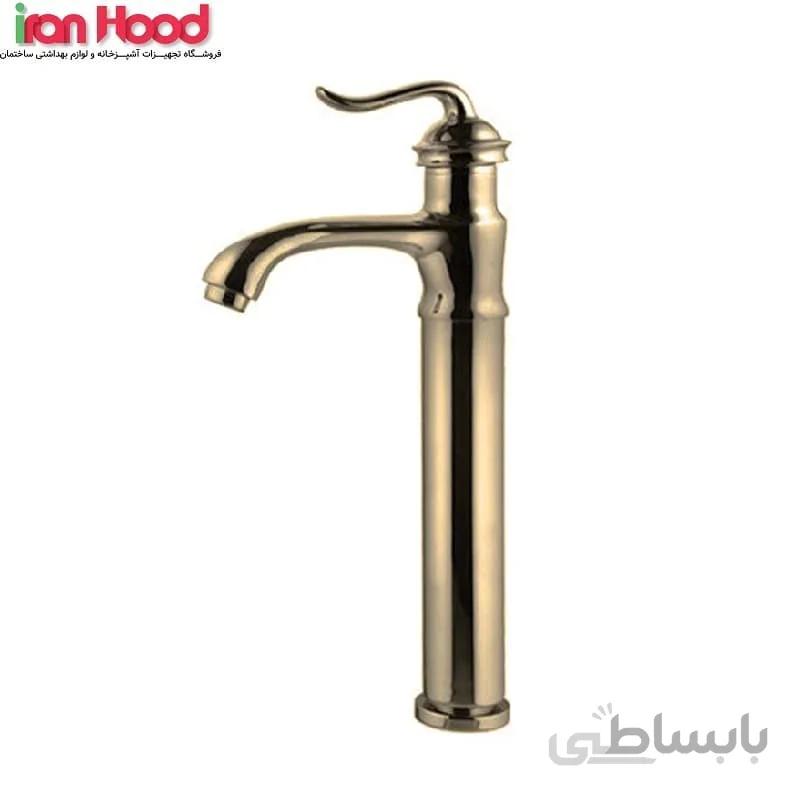 شیر روشویی پایه بلند البرز روز مدل اسپیرال گلدن راد