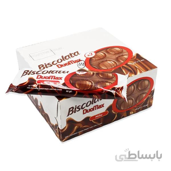 شکلات شیری بیسکولاتا دوماکس بسته 12 تایی – Biscolata DuoMax Milky