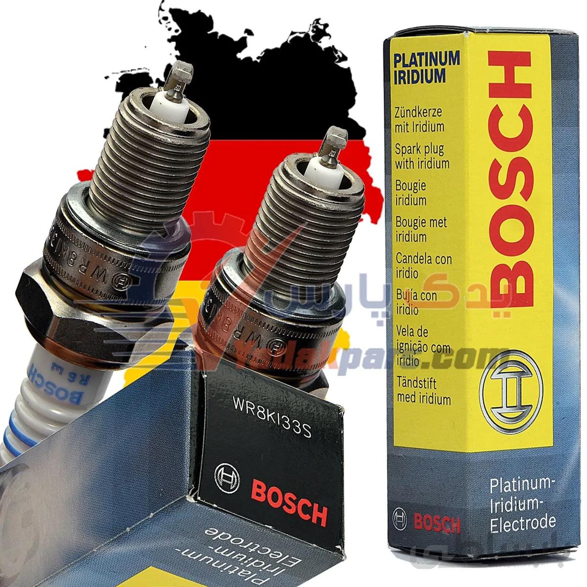 شمع ایریدیم جکS5(غیرتوربو)/فولکس گل بوش آلمان (بسته4عددی) ا BOSCH Spark Plug WR8KI33S Platinum Iridium Made in Germany