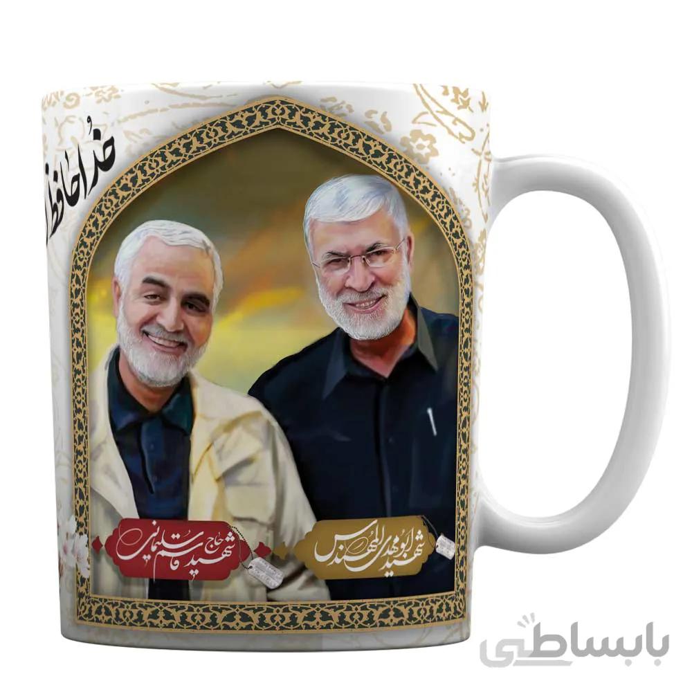 لیوان سرامیکی سردار سلیمانی و شهید ابومهدی المهندس کد 1-467