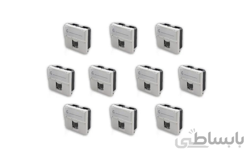 پریز تلفن پهن Cat3 لگراند (دو ماژول) بسته 10 عددی ا Legrand Cat3 phone keyston