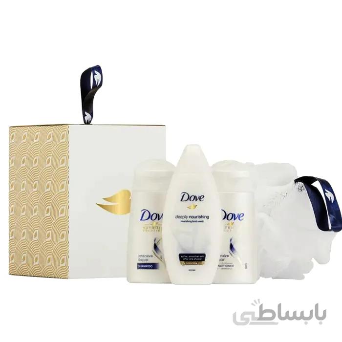 ست هدیه بهداشتی زنانه داو 4 تکه مدل Nourishing secrets box