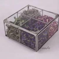 باکس شیشه ای مربع چهار قسمتی استیل