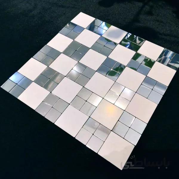 بین کابینتی بدون بند مربعی سفید نقره ای S904