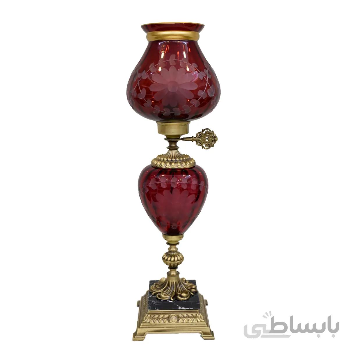 شمعدان تراشدار قرمز