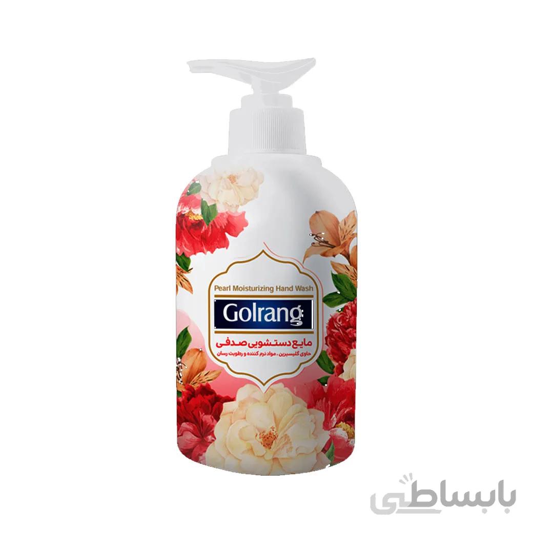 مایع دستشویی صدفی گلرنگ مدل گلدار قرمز 500 گرم ا Golrang Hand Wash Liquid Pearl 500gr