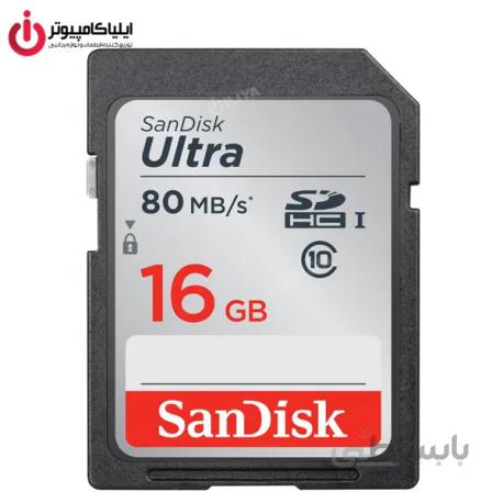 مموری کارت SD کلاس U1 10 برند سن دیسک مدل Ultra SDSDUNC ظرفیت 16 گیگابایت