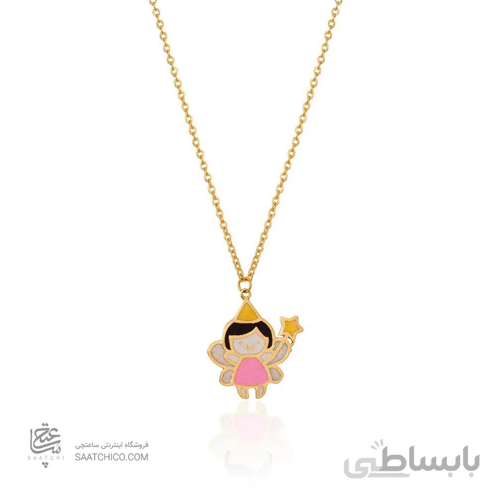 گردنبند طلا کودک طرح فرشته دختر کد KN719