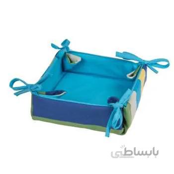 سبد نان کتان رزین تاژ طرح رابید آبی