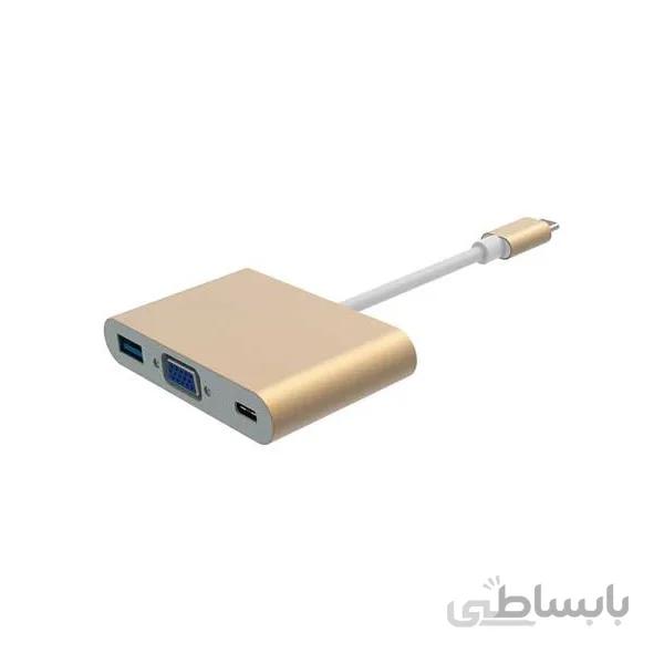آداپتور تبدیل مبدل USB Type-C به USB 3.0/VGA/HDMI مارک پی-نت