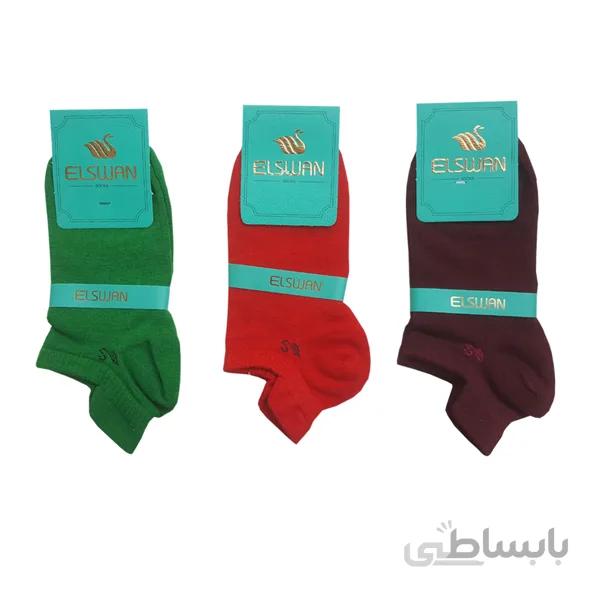 3 جفت جوراب زنانه اسپرت مچی ساده کد ph342