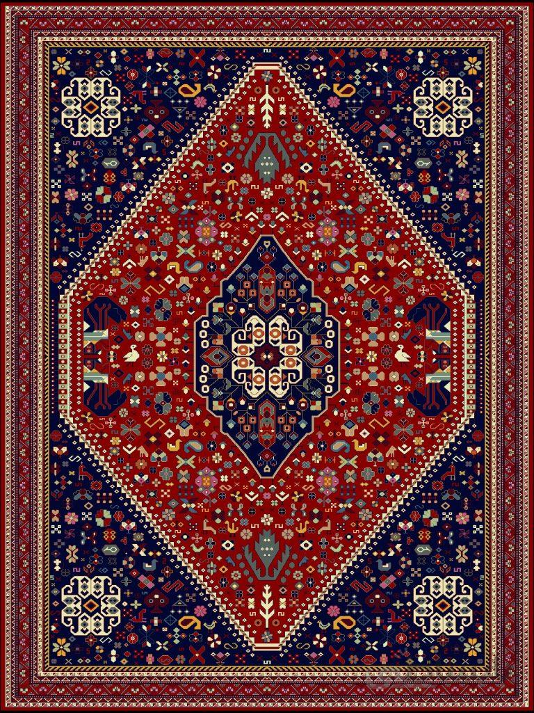 فرش ستاره کویر یزد مدل ایساتیس کد IA-I078-8244
