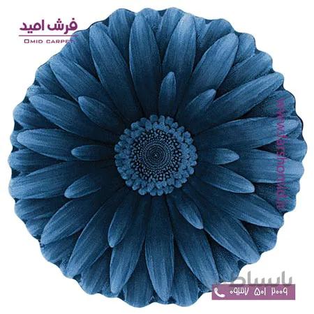 پادری دایره قطر ۱ متر گل داوودی آبی زرباف