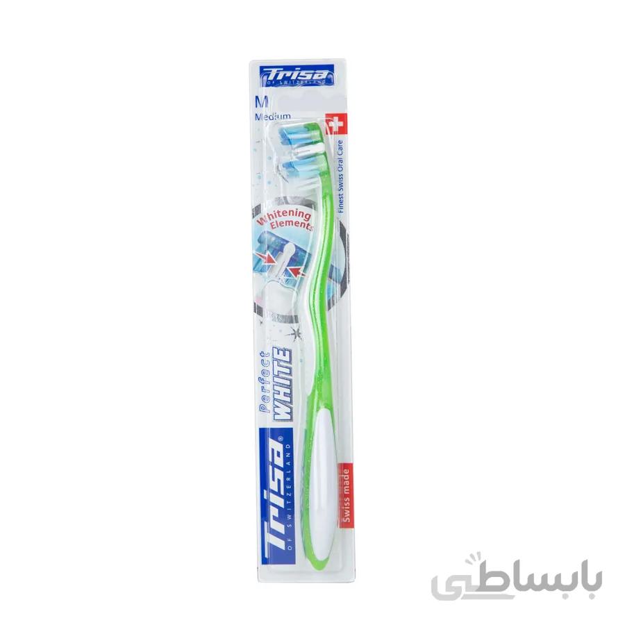 مسواک با برس متوسط تریزا Trisa مدل Perfect White