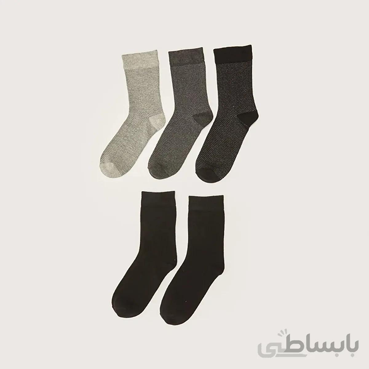 جوراب ساق بلند مردانه ال سی وایکیکی مدل W17593Z8 مجموعه 5 عددی