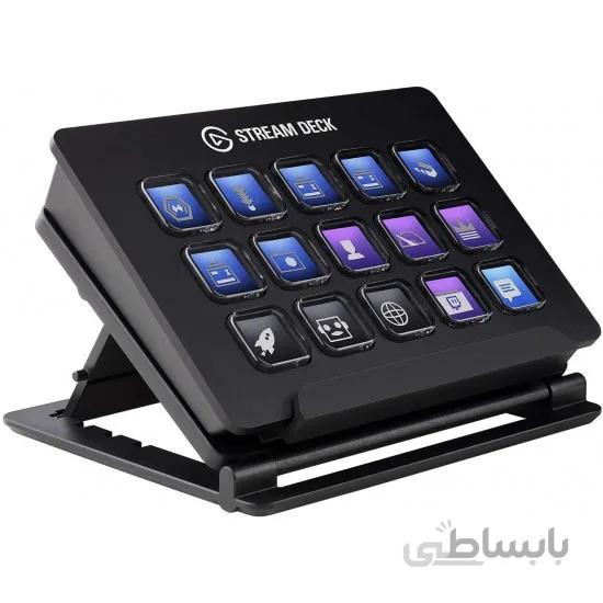 کنترلر الگاتو استریم دک پایه دار Elgato Stream Deck ا Elgato Stream Deck - Live Content Creation Controller with 15 Customizable LCD Keys, Adjustable Stand, for Windows 10 and macOS 10.11 or later