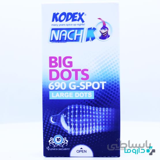 کاندوم خاردار بیگ داتس کدکس Big Dots 690G-spot بسته 10 عددی ا Kodex Big Dots Condoms