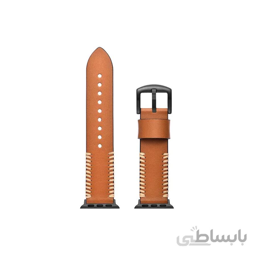 بند چرم اپل واچ قهوه ای برند جینیا (JINYA) مدل کلاسیک سایز 38 و 40 میلی متر